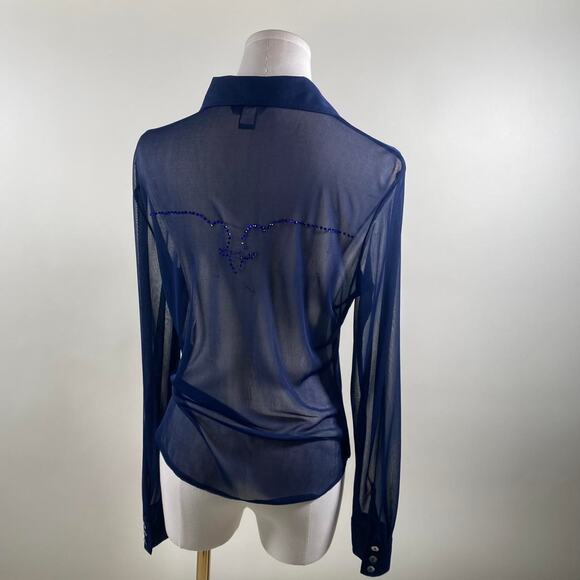 Vintage moda sheer cowboy button up - Picture 2 of 6